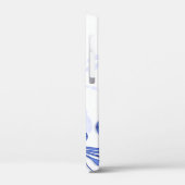 Blauwe en witte Abstracte Floral Case-Mate iPhone Case (Achterkant / Links)