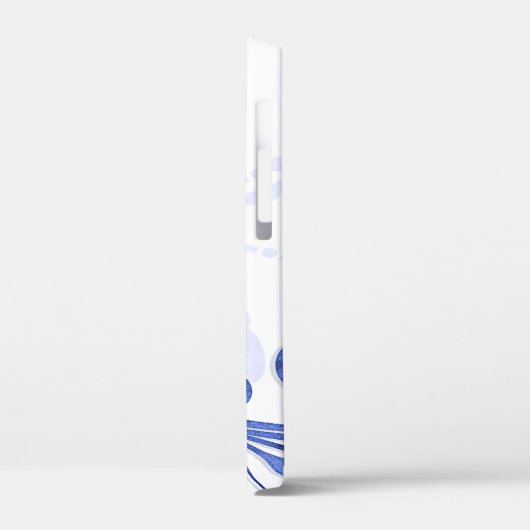 Blauwe en witte Abstracte Floral Case-Mate iPhone Case (Achterkant / Links)