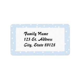 Blauwe en witte achtergrond etiket