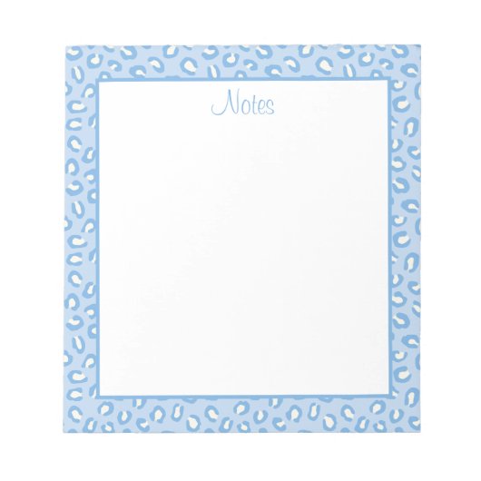 Blauwe en witte afdrukken notitieblok (Voorkant)