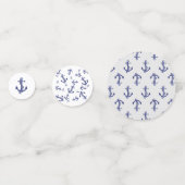 Blauwe en witte anker confetti (Voorkanten)