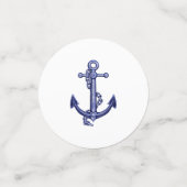 Blauwe en witte anker confetti (Kleine voorkant)