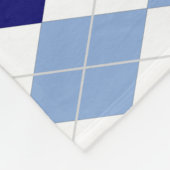 Blauwe en witte Argyle Fleece Blanket (Hoek)
