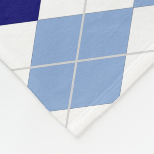 Blauwe en witte Argyle Fleece Blanket (Hoek)