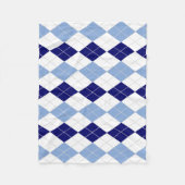 Blauwe en witte Argyle Fleece Blanket Deken (Voorkant)