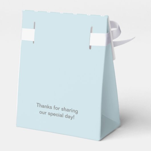 Blauwe en witte babyjongen Oerwoud Elephant Favor  Bedankdoosjes (Achterkant)