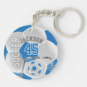Blauwe en witte ⚽ Ball Sport Sleutelhanger (Achterkant)