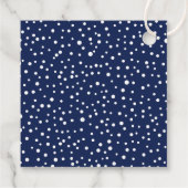 Blauwe en witte bergen en polka-stippen bruiloft bedankjes labels (Achterkant)