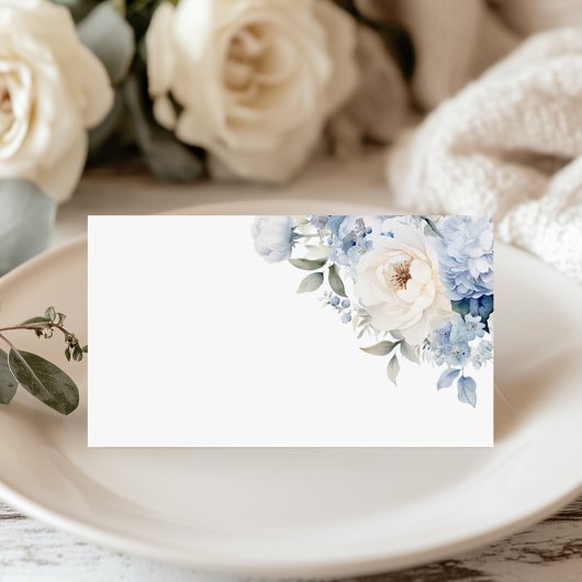 Blauwe en witte bloemen bruiloft