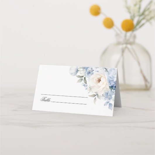 Blauwe en witte bloemen bruiloft (Voorkant)