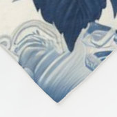 Blauwe en witte bloemen fleece deken (Hoek)