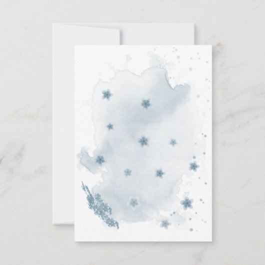 blauwe en witte bloemen groen bedankkaart (Achterkant)