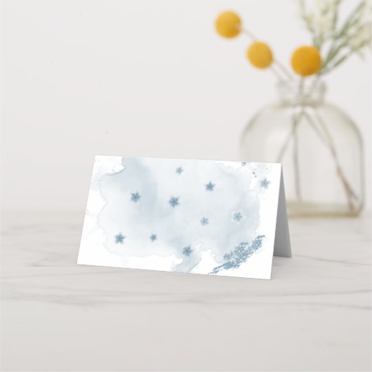 blauwe en witte bloemen groene bladeren geometrisc (Achterkant)