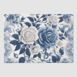 Blauwe en witte bloemen tissuepapier