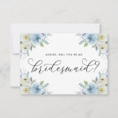 Blauwe en witte bloemen zullen mijn Bridesmaid zij (Voorkant)