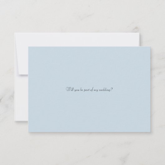 Blauwe en witte bloemen zullen mijn Bridesmaid zij (Achterkant)