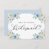 Blauwe en witte bloemen zullen mijn Bridesmaid zij (Voorkant / Achterkant)