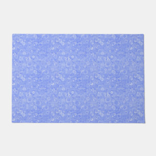 Blauwe en witte bubbels deurmat
