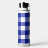 Blauwe en Witte Buffel Plaid Waterfles (Achterkant)