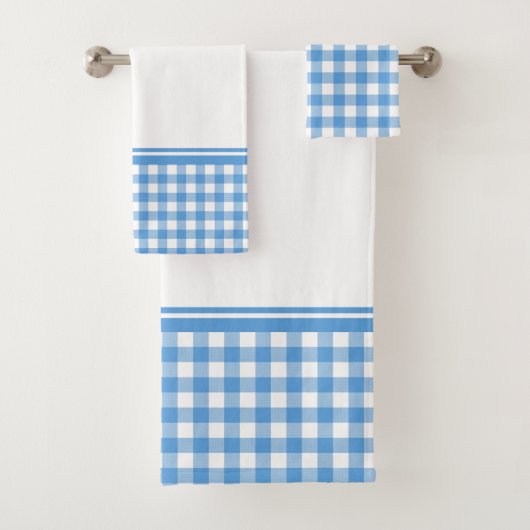 Blauwe en witte buffelplaat bad handdoek (Insitu)