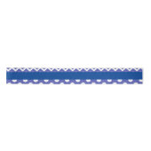 Blauwe en witte Chevron en Polka stippen Lint (Voorkant)