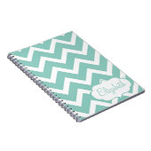 Blauwe en witte Chevron persoonlijke laptop Notitieboek (Rechterzijde)