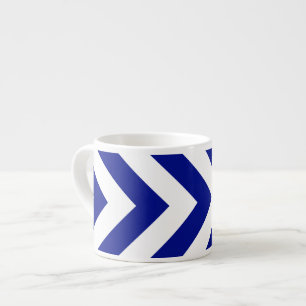 Blauwe en Witte Chevrons Espresso Kop