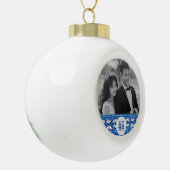 Blauwe en witte Chinoiserie - bruiloft Keramische Bal Ornament (Links)