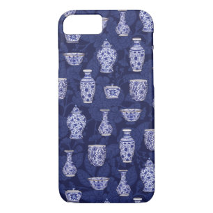 Blauwe en witte Chinoiserie/Delftware Pottery iPhone 8/7 Hoesje