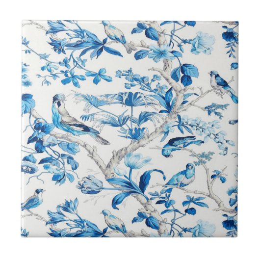 Blauwe en witte Chinoiserie Tegeltje (Voorkant)