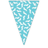 Blauwe en witte dachshund Bunting Party Banner (Eerste vlag)