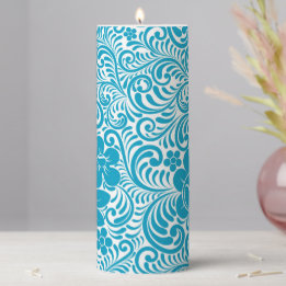 Blauwe en witte dag geïllustreerd Floral Pattern