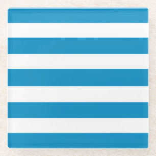 Blauwe en witte dekletjes glazen onderzetter