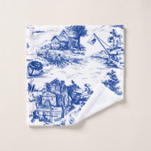 Blauwe en witte dodehanddoekset bad handdoek (Wasdoekje)