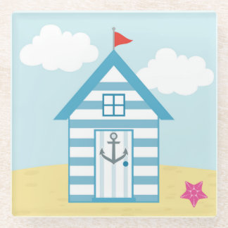 Blauwe en witte doornhaai glazen onderzetter