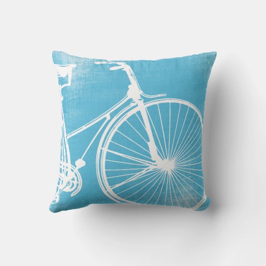 Blauwe en witte fietspiloot kussen (Achterkant)