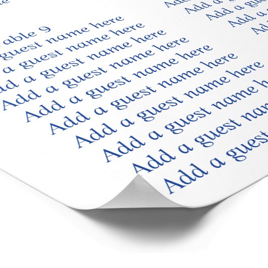 Blauwe en witte flora - China Patroonzittingskaart Poster (Hoek)