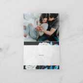 Blauwe en witte Floral bruiloft Hartelijk dank Bedankkaart (Binnen)