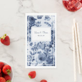 blauwe en witte Floral bruiloft Servet (Insitu)