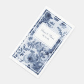 blauwe en witte Floral bruiloft Servet (Hoek)