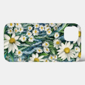 Blauwe en witte Floral Daisies Case-Mate iPhone Case (Achterkant (horizontaal))