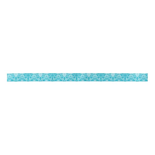 Blauwe en witte Floral Lace Lint (Voorkant)