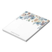 Blauwe en witte Floral Notitieblok (Gedraaid)