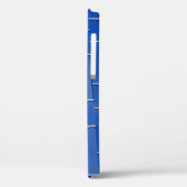 Blauwe en witte florale textiel Case-Mate iPhone case (Achterkant / Links)