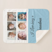 Blauwe en witte fotocollage sherpa deken (Voorkant (horizontaal))