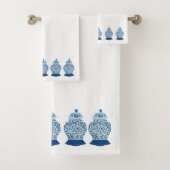 Blauwe en witte gember jar bad handdoek (Insitu)