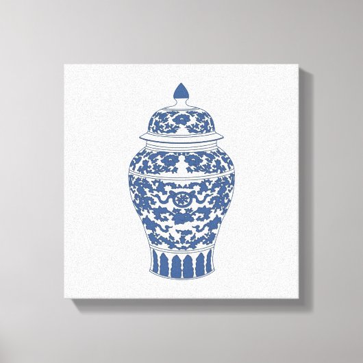 Blauwe en witte gember jar canvas afdruk (Voorkant)