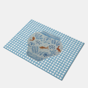 Blauwe en witte gember jar Doormat Rug Deurmat