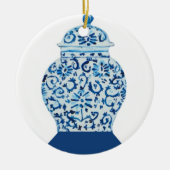 Blauwe en witte gember jar keramisch ornament (Voorkant)