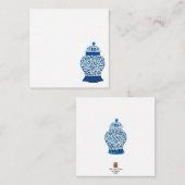 Blauwe en witte gember jar notitiekaartje (Voorkant / Achterkant)